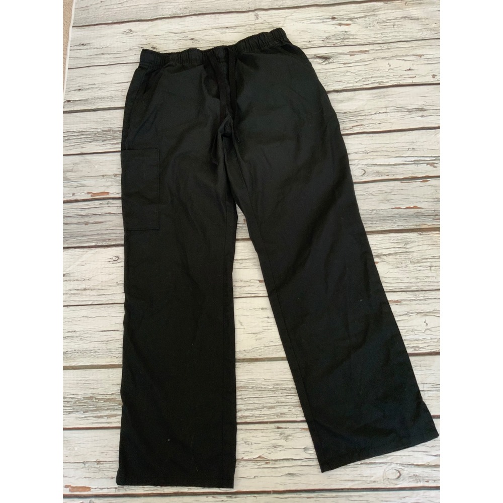 Red Panda Women Black Scrub Pants Elastic Waist Cargo Pocket Medical Uniform SP